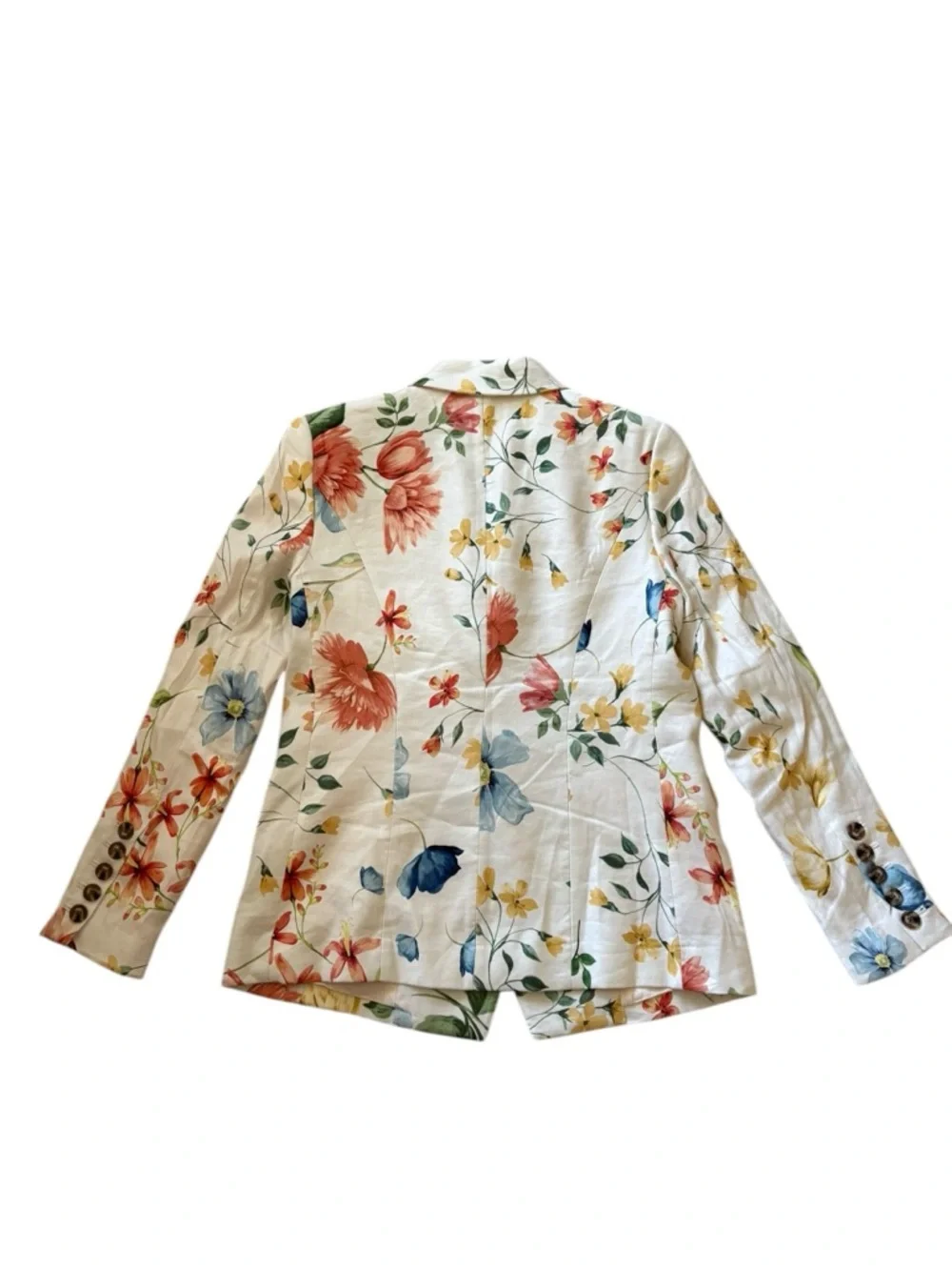 Elie Tahari Garden Party Floral Linen Blend Two-Piece PantSuit Set Blazer + Pant - Picture 7 of 16